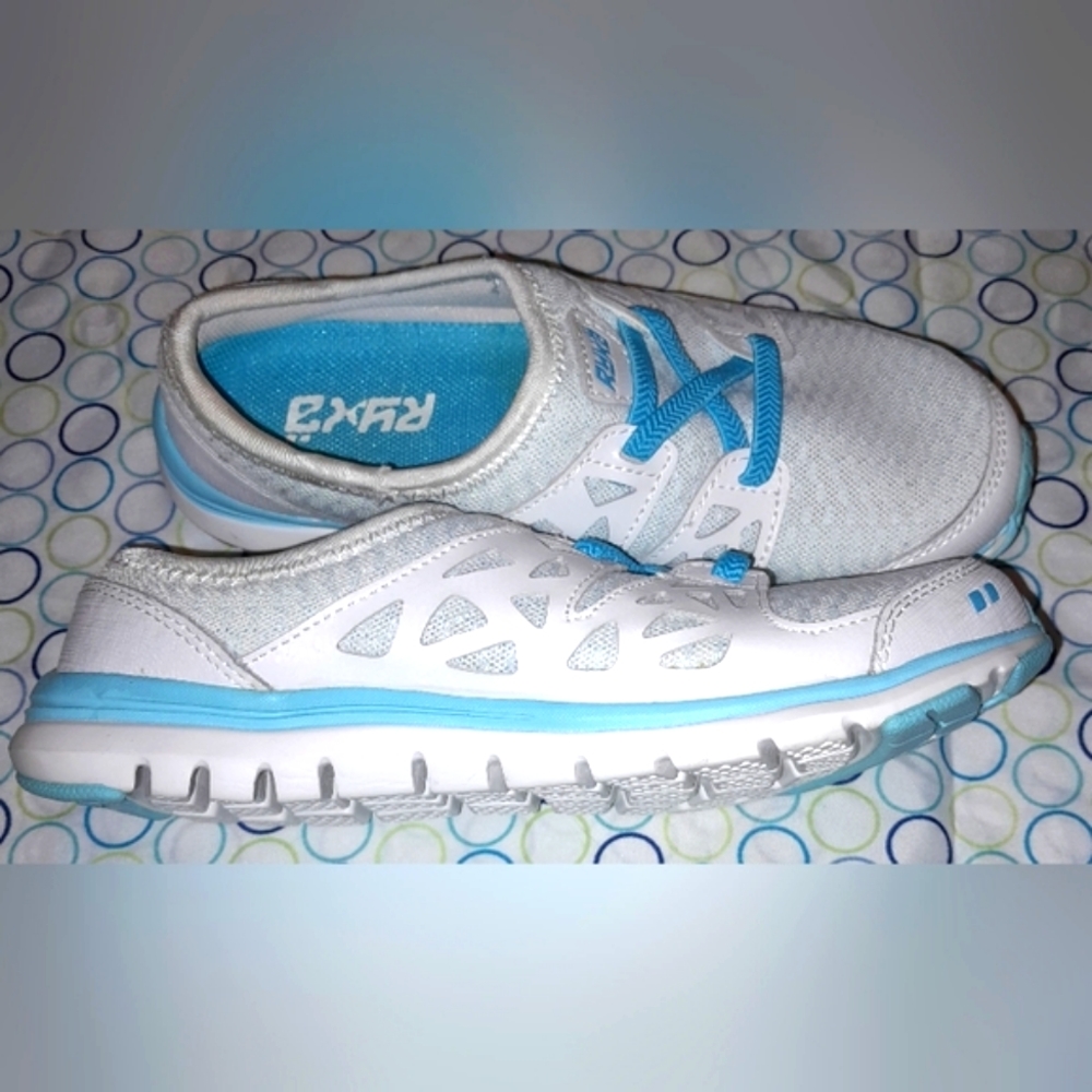 Ryka White & Blue Athletics Style Mule/Slip-on Sz 5.5M